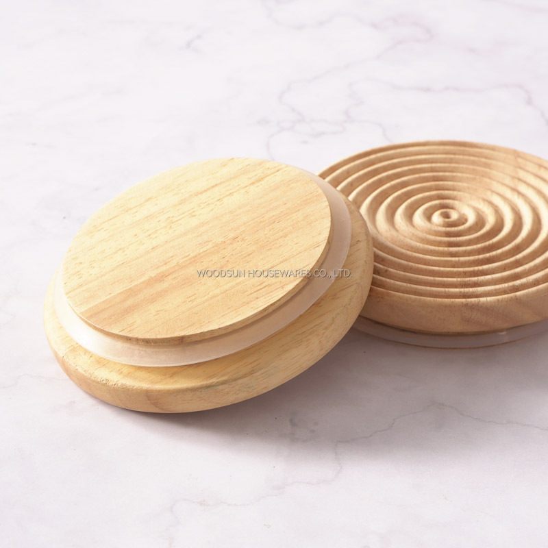 Woodsun Custom Manufacturer Food Storage Container Jar Glass Canister with Wooden Lid