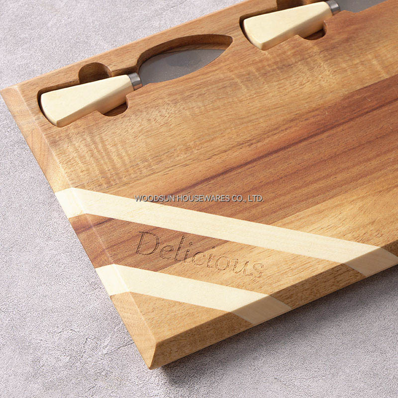 Woodsun Kaasplankje Papan Keju Cheese Cutter Charcuterie Cheese Board for Party