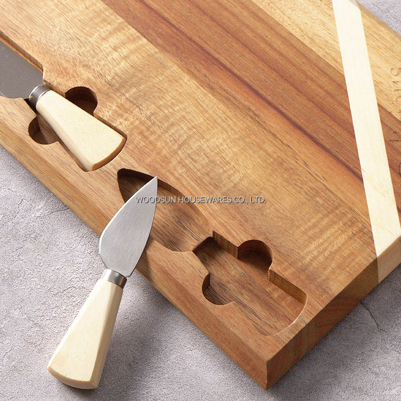 Woodsun Kaasplankje Papan Keju Cheese Cutter Charcuterie Cheese Board for Party