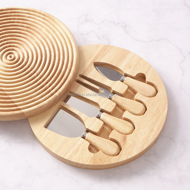 Woodsun 2025 Gift Modern Stripes Serving Cutting Cheese Board Charcuterie Board Box