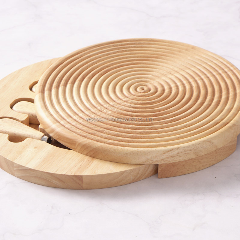 Woodsun 2025 Gift Modern Stripes Serving Cutting Cheese Board Charcuterie Board Box