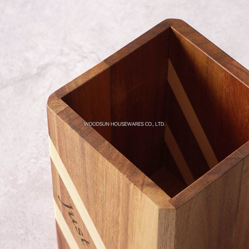 Woodsun Utensilios De Cocina Wooden Kitchen Utensils Holder for Cutlery