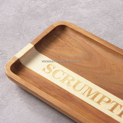 Woodsun Acacia Wood Snack Plates for Christmas Gift