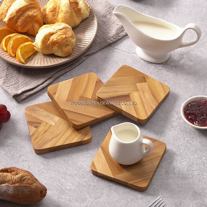 Woodsun Acacia Wood Wooden Coaster for Drinks