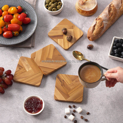 Woodsun Acacia Wood Wooden Coaster for Drinks