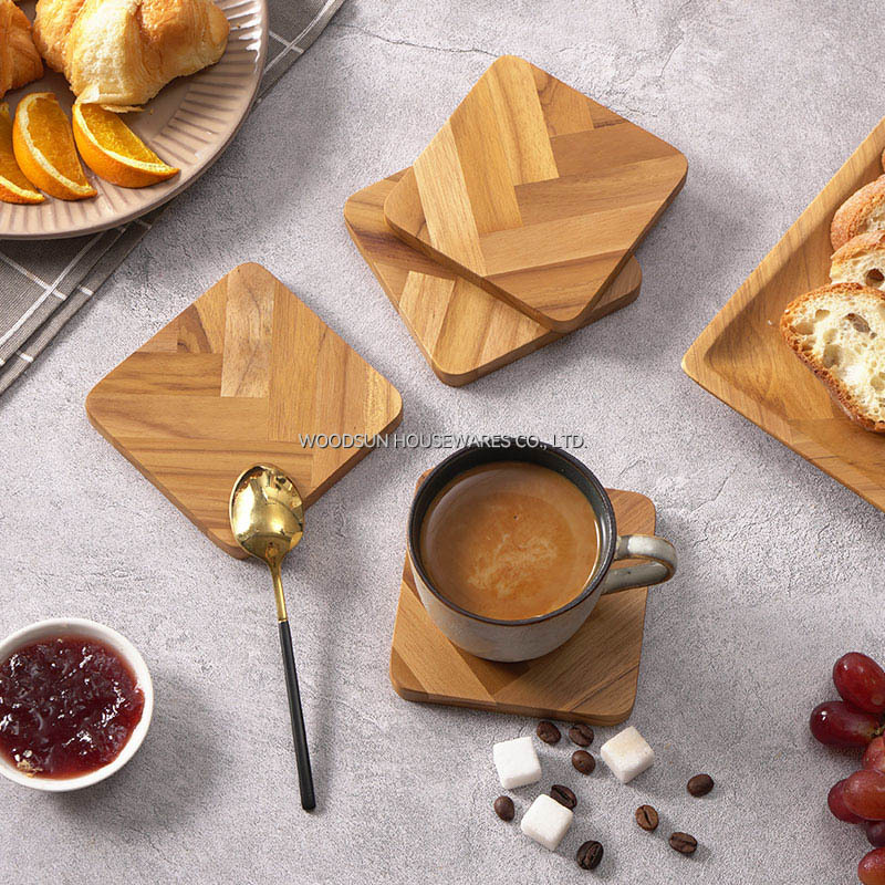 Woodsun Acacia Wood Wooden Coaster for Drinks