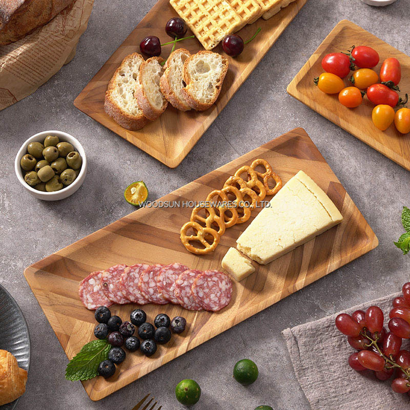 Woodsun Appetizer Serving Plate Wooden Wood Plate for Food Snacks