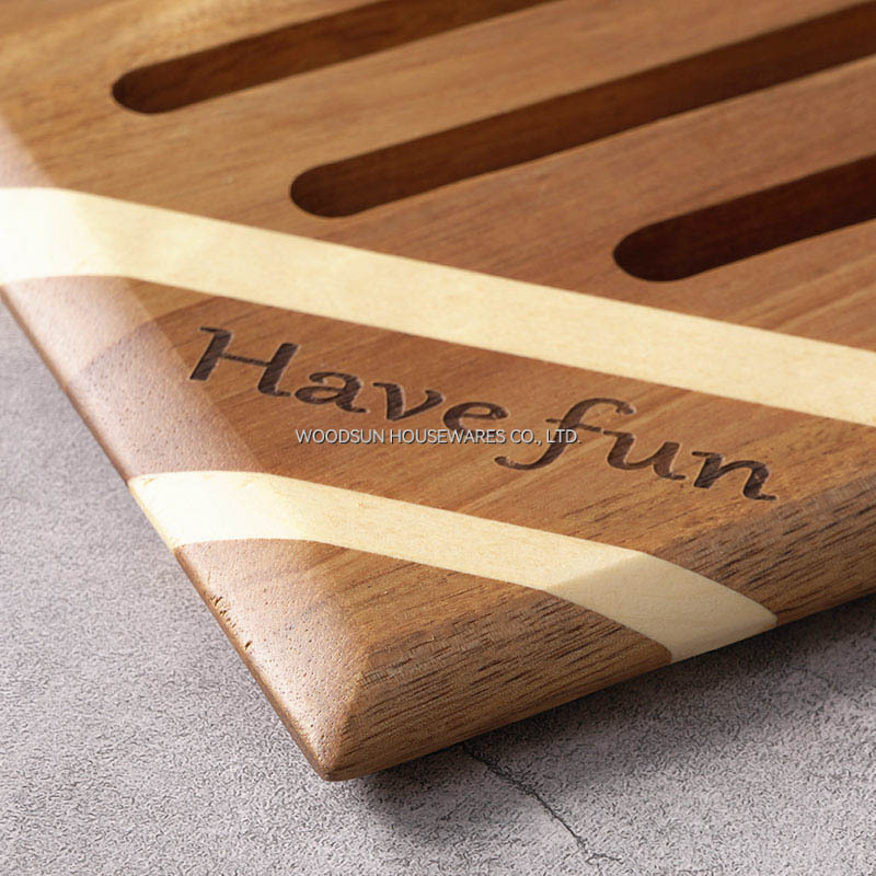 Woodsun Round Square Wooden Kitchen Utensils Acacia Poplar Wood Trivets