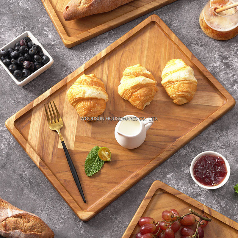 Woodsun Appetizer Serving Wood Restaurant Plate Set