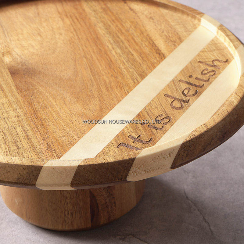 Woodsun Ein Kuchen Aus Holz Natural Acacia Wooden Wedding Cake Stand Dessert Serving Tray Display Stands Plate