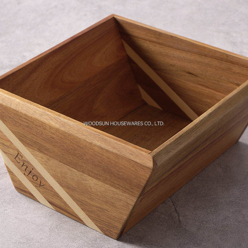 Woodsun Large Capacity Custom Wooden Mixing Salad Bowl Gifts for Women