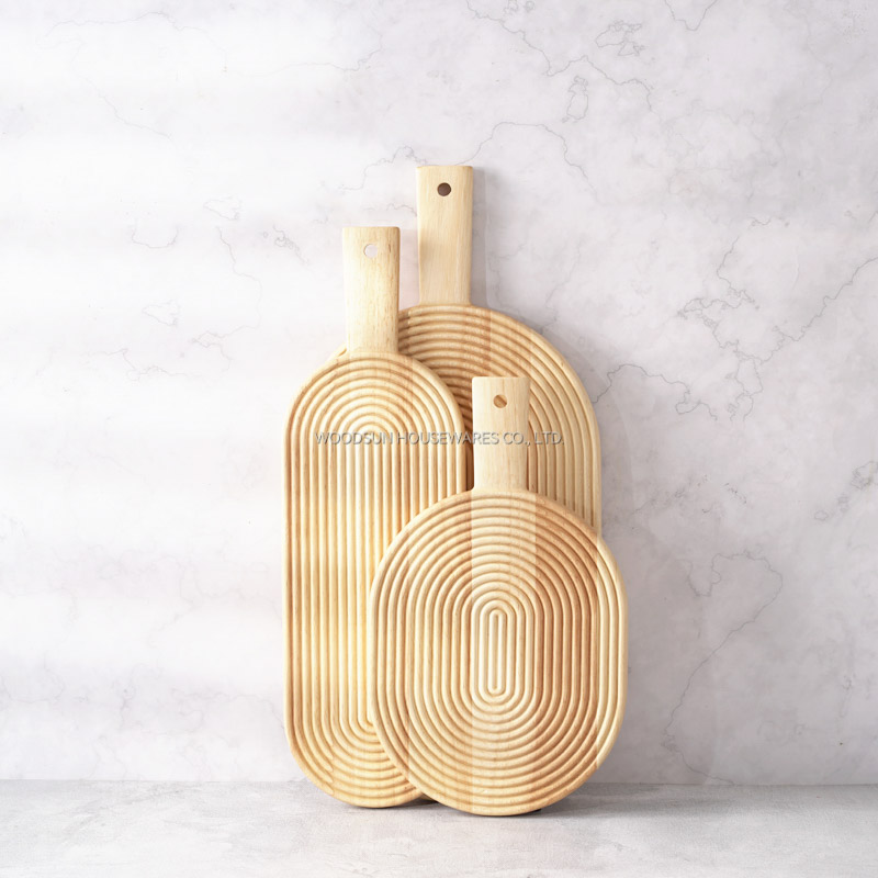 WOODSUN Custom Wooden Cutting Board Chopping Block Charcuterie Serving Board With Handle