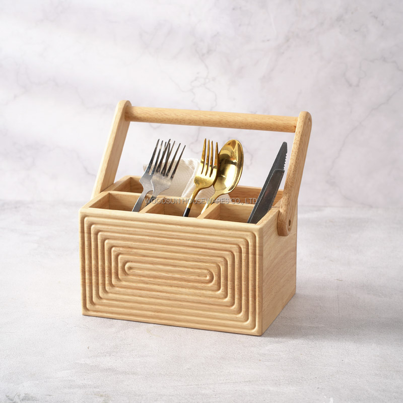 Woodsun Custom Manufacturer Utensil Caddy Wooden Fruit Basket Wood For Gift