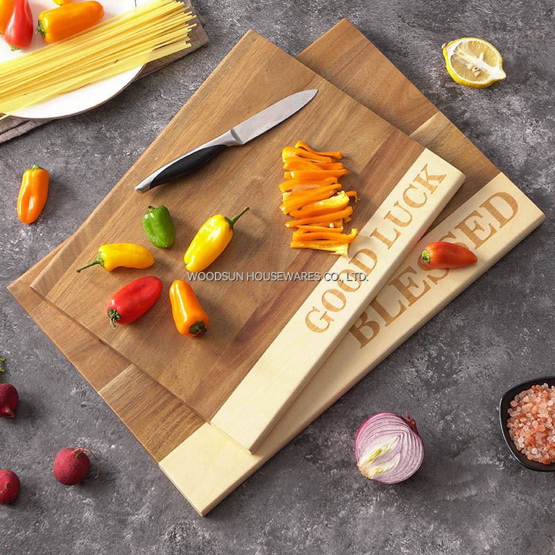 Woodsun Professional Made Custom Acacia Poplar Wood Cutting Board
