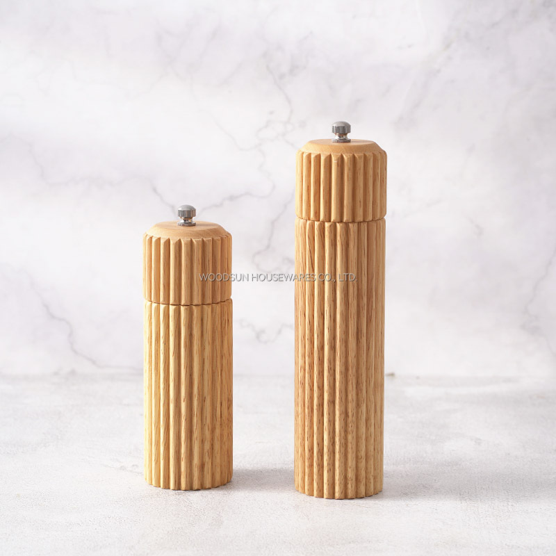 Woodsun Custom Manufacturer 2025 New Rubber Wood Grinder Pepper Salt Mill