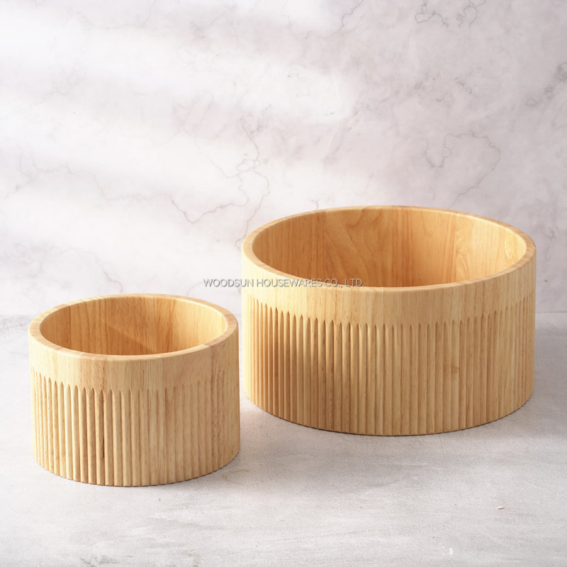 Woodsun 2025 New Design Healthy Wooden Salad Mixing Bowls