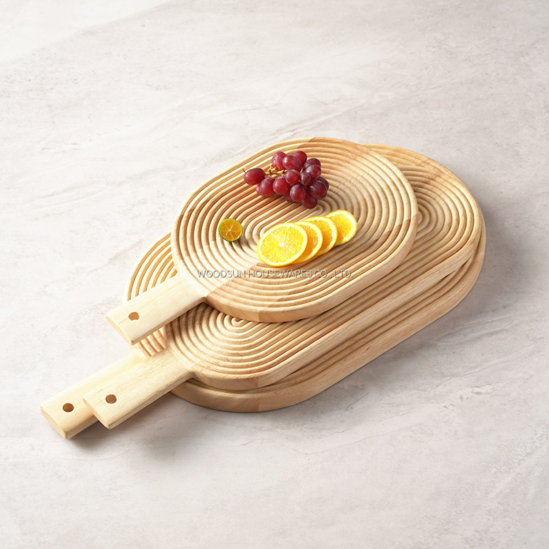 WOODSUN Custom Wooden Cutting Board Chopping Block Charcuterie Serving Board With Handle