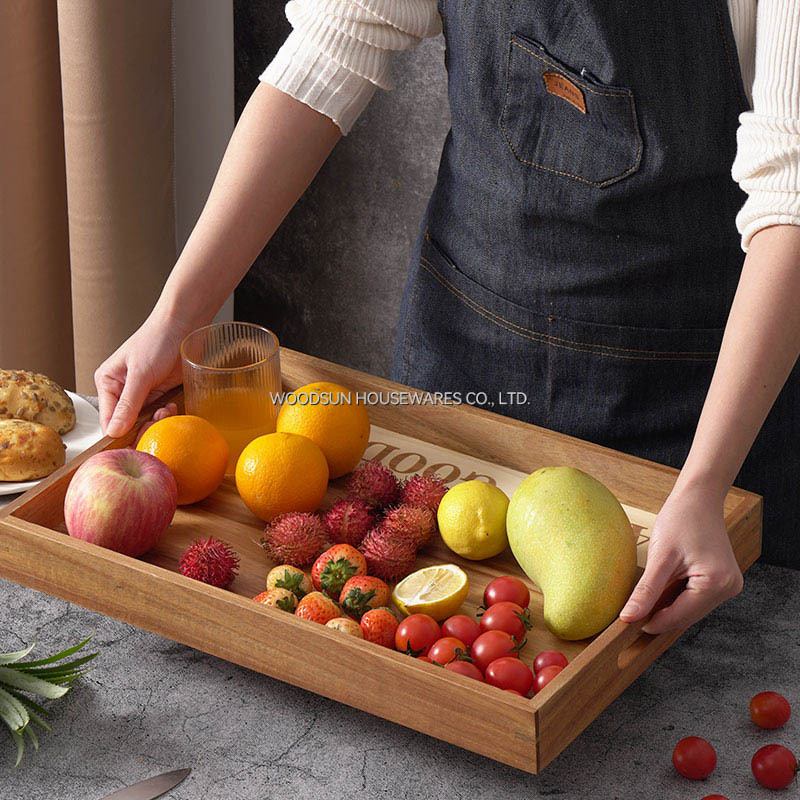 Woodsun Oblique Splicing Nordic Style Serving Tray Restaurant Kitchen Tray Serving