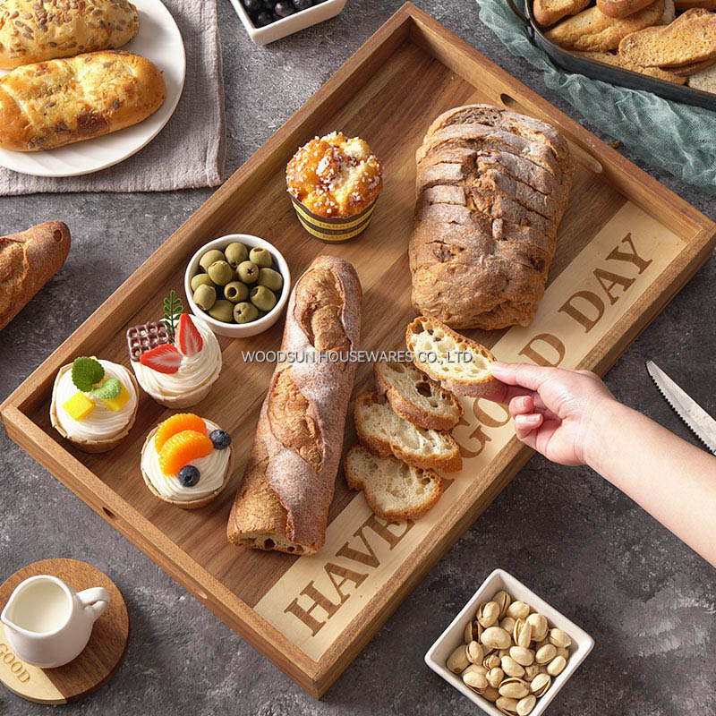 Woodsun Oblique Splicing Nordic Style Serving Tray Restaurant Kitchen Tray Serving