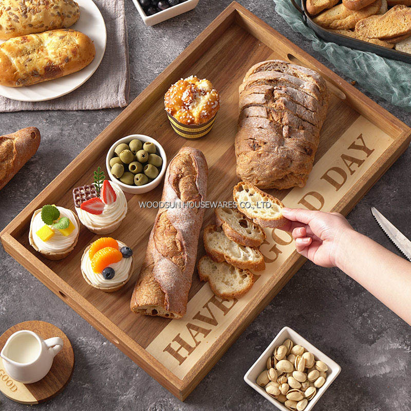 Woodsun Oblique Splicing Nordic Style Serving Tray Restaurant Kitchen Tray Serving