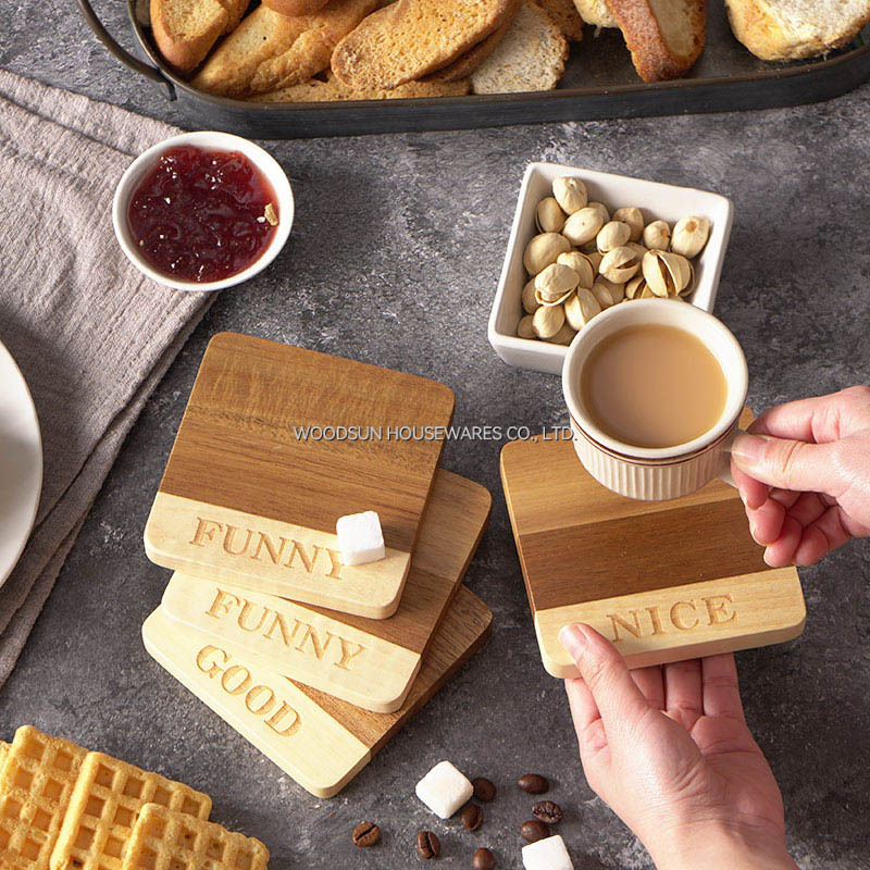 Woodsun Professional Supplier Lettering Table Coasters Wood for Coffee Table