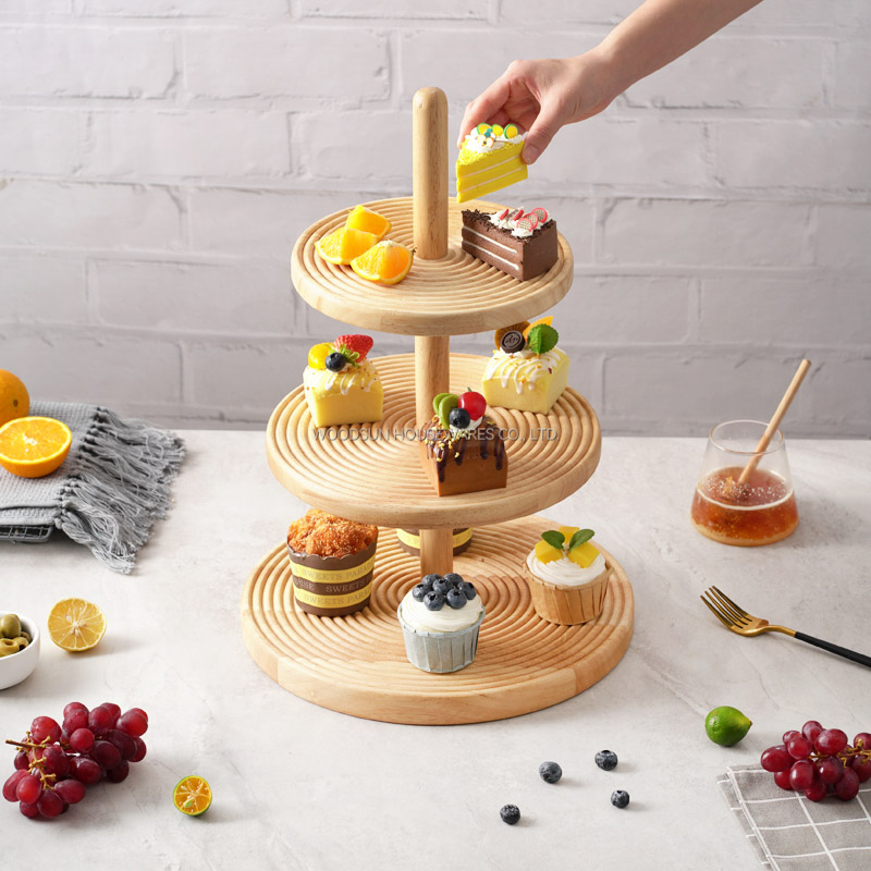 Woodsun New Design 2025 Party Wedding Cake Stand Set 3 Tier