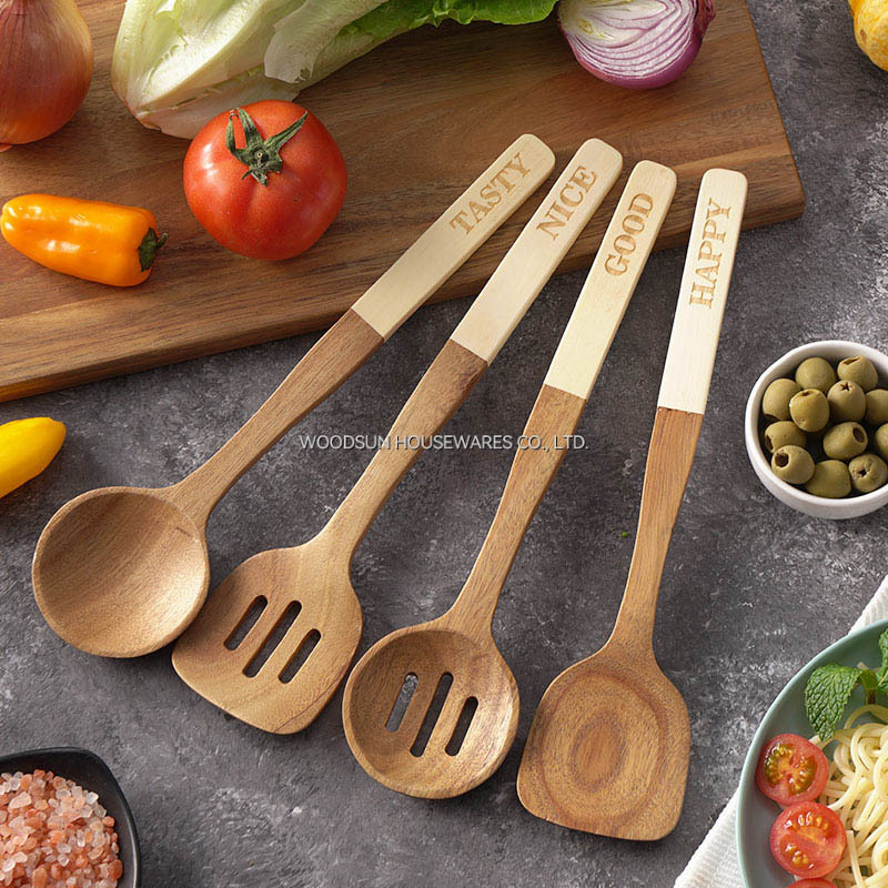 Woodsun Kochutensilien Spatel Cuchara Wooden Utensils Spatula Spoon for Cooking