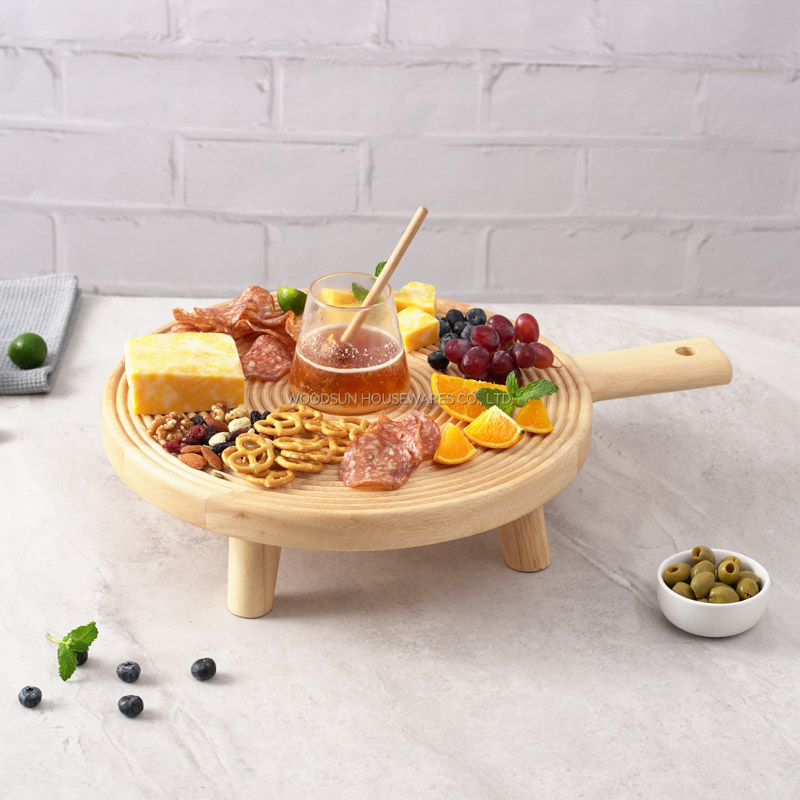 Woodsun 2025 Gift Party Tabla De Cortar Round Wood Charcuterie Boards Cutting Board