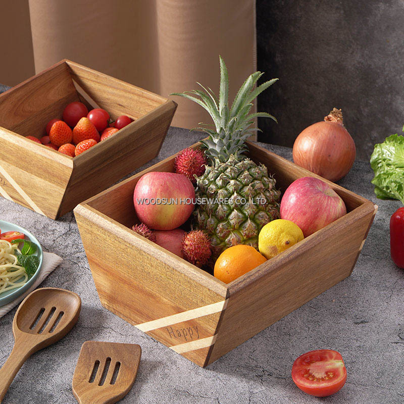 Woodsun Large Capacity Custom Wooden Mixing Salad Bowl Gifts for Women