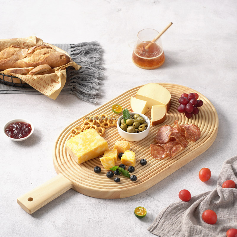 WOODSUN Custom Wooden Cutting Board Chopping Block Charcuterie Serving Board With Handle