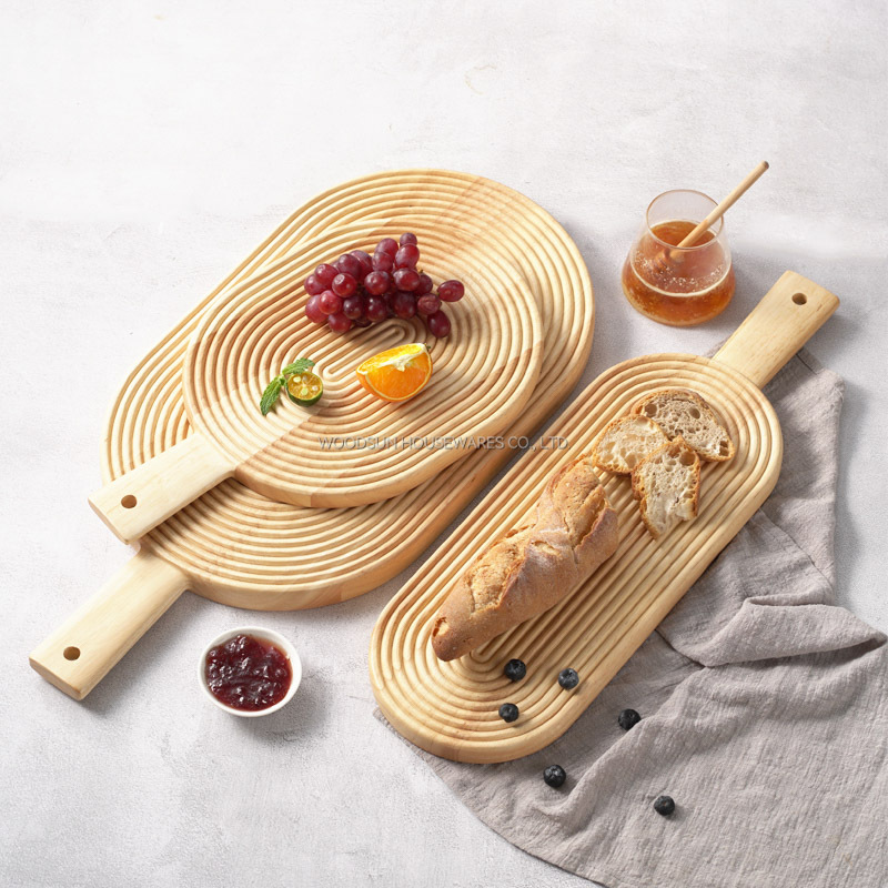 WOODSUN Custom Wooden Cutting Board Chopping Block Charcuterie Serving Board With Handle