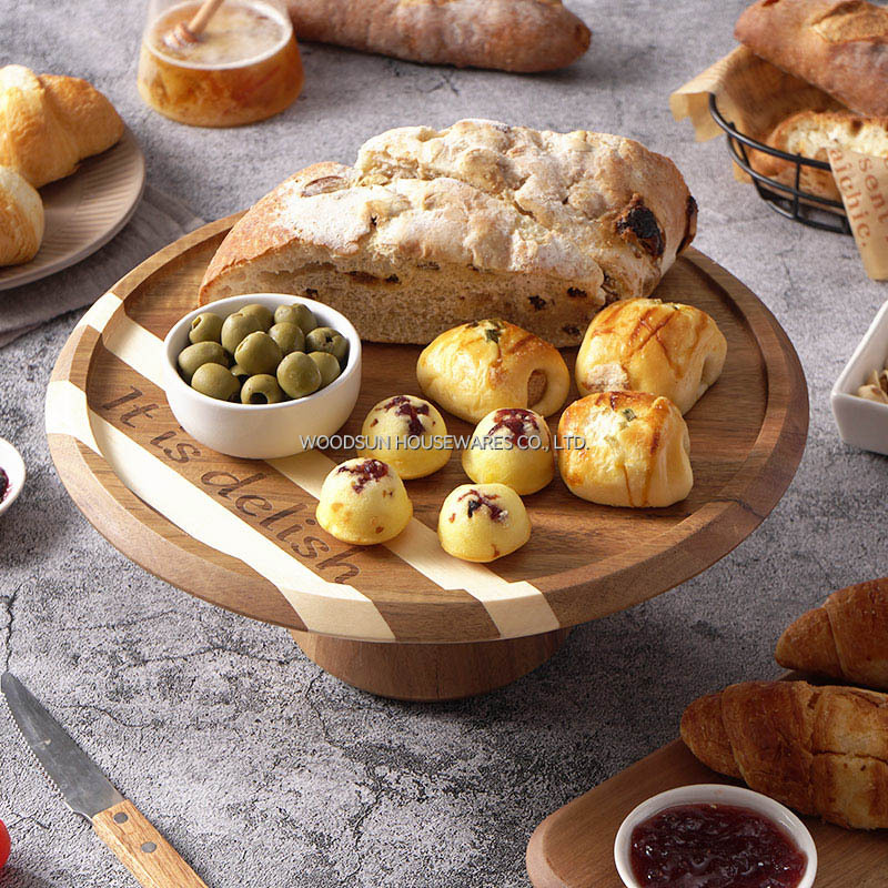 Woodsun Ein Kuchen Aus Holz Natural Acacia Wooden Wedding Cake Stand Dessert Serving Tray Display Stands Plate