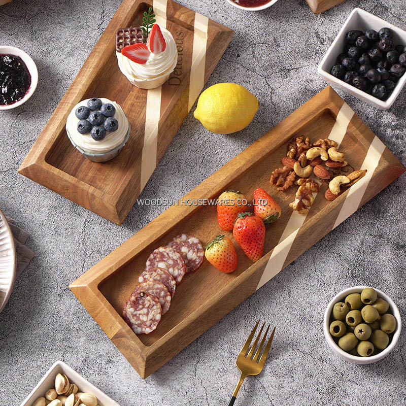 Woodsun Platos De Madera Holzplatte Wooden Plates for Food Assiette En Bois