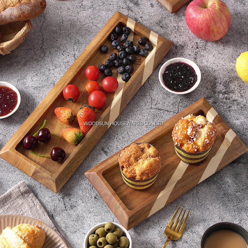 Woodsun Platos De Madera Holzplatte Wooden Plates for Food Assiette En Bois