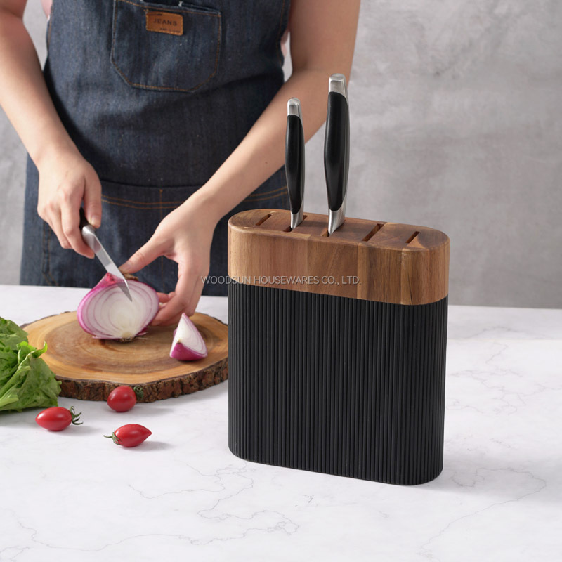 WoodSun Manufacturer Wooden Kitchen Knife Blocks Holders With Slots