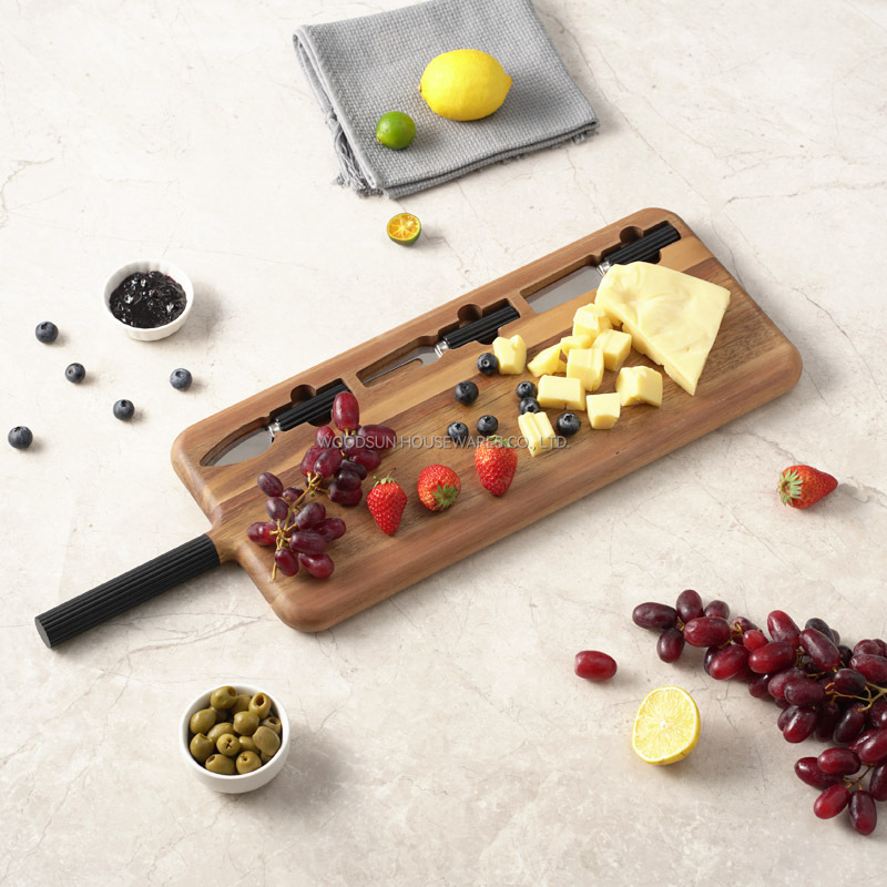 Woodsun Manufacturer 2024 Custom Made Shape Cheese Board Wooden Charcuterie Board