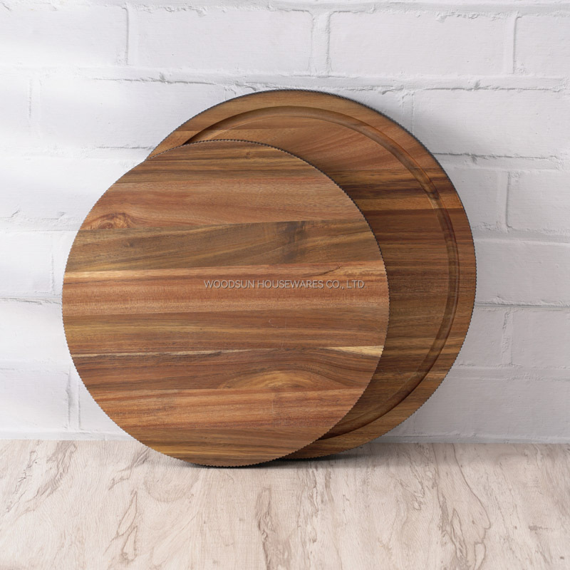 Woodsun Manufacturer Wood Round Cutting Board With Handle