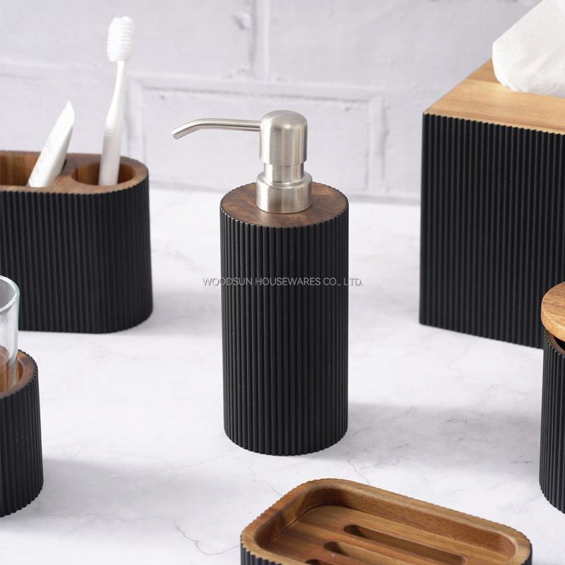 Woodsun Toothbrush Rack Bathroom Accessory Set With Soap Box Lotion Dispenser Kit Bathroom Set