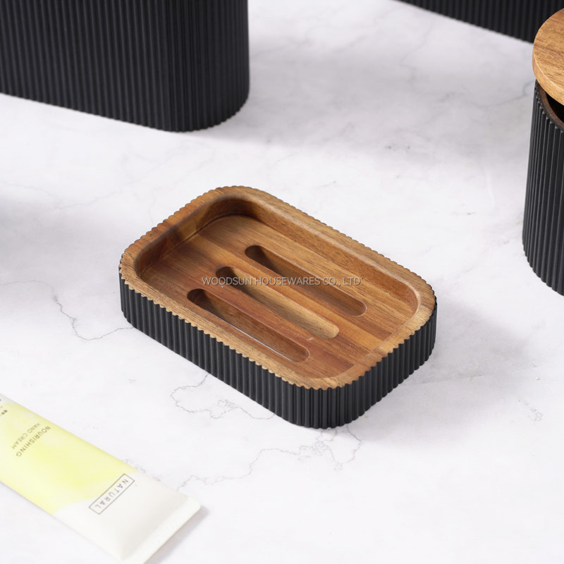 Woodsun Toothbrush Rack Bathroom Accessory Set With Soap Box Lotion Dispenser Kit Bathroom Set