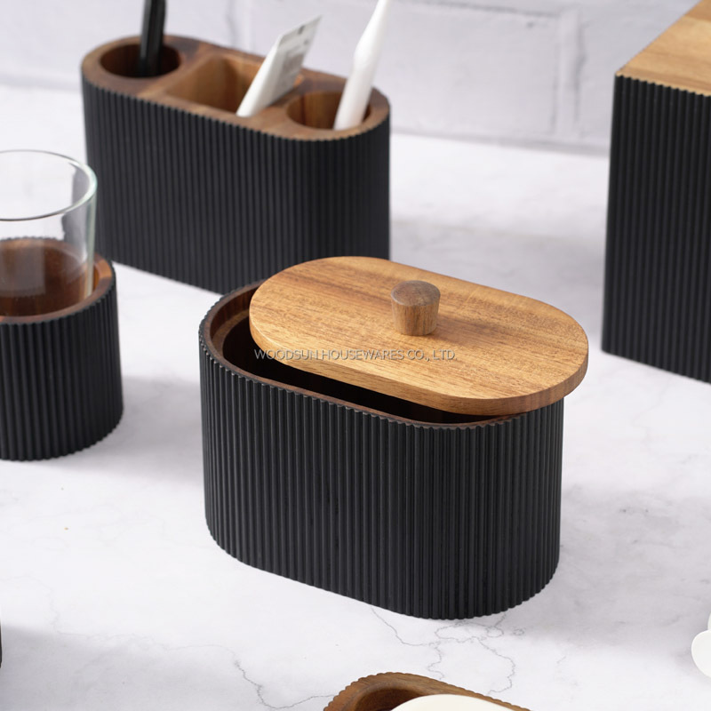 Woodsun Toothbrush Rack Bathroom Accessory Set With Soap Box Lotion Dispenser Kit Bathroom Set