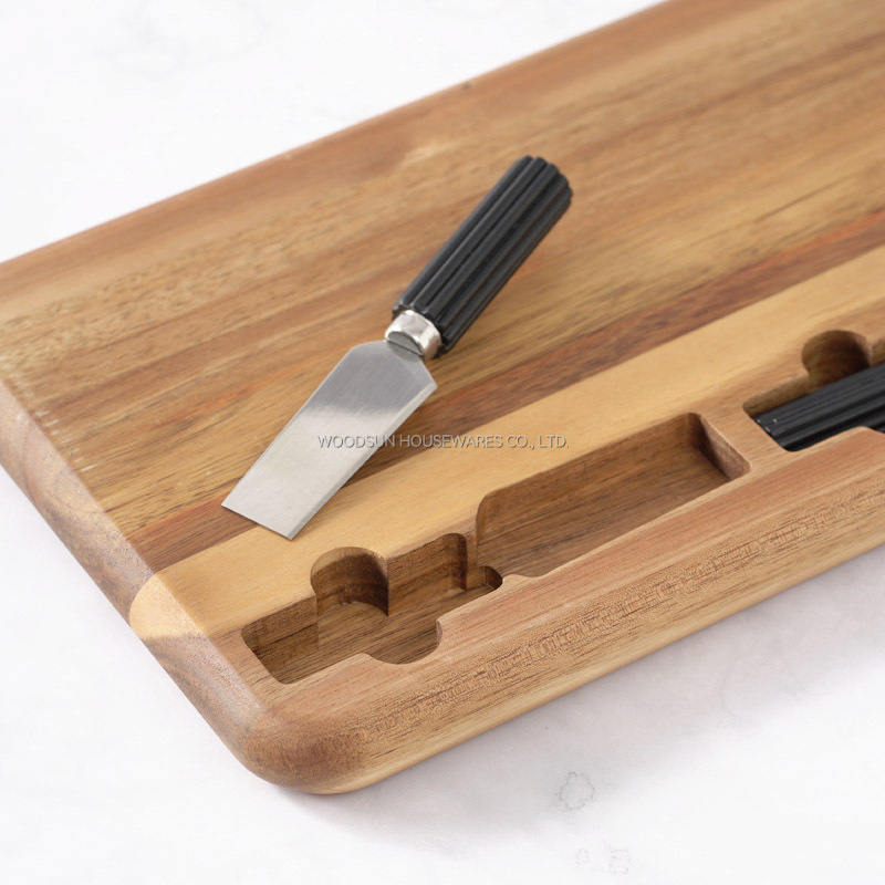 Woodsun Manufacturer 2024 Custom Made Shape Cheese Board Wooden Charcuterie Board