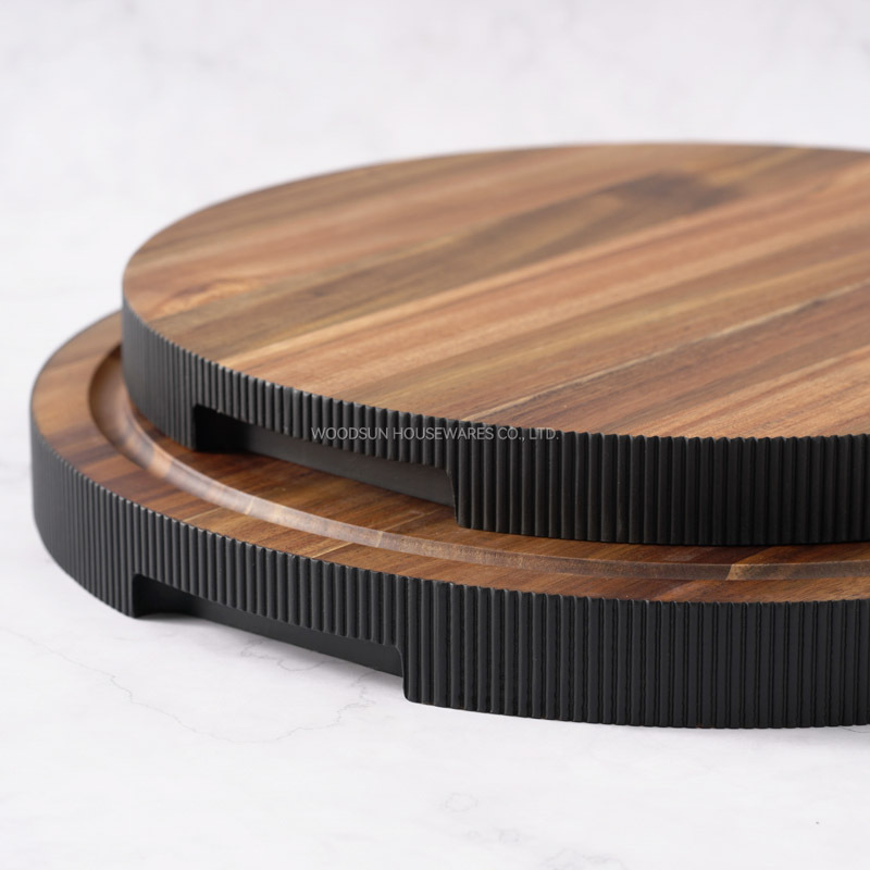 Woodsun Manufacturer Wood Round Cutting Board With Handle