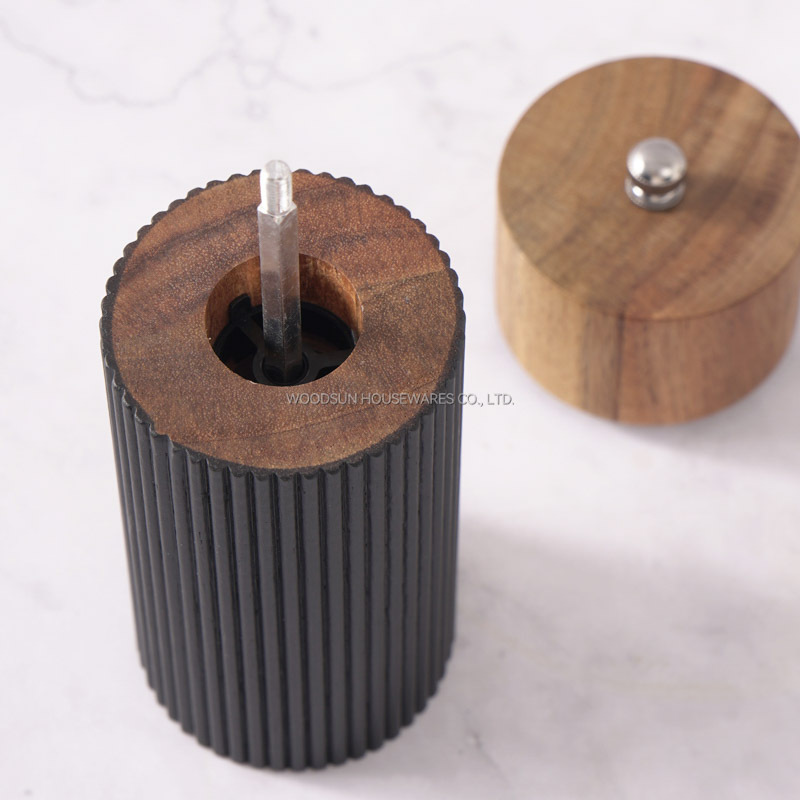 Woodsun Elegant Groove Design Manual Pepper Grinder Mill Wooden