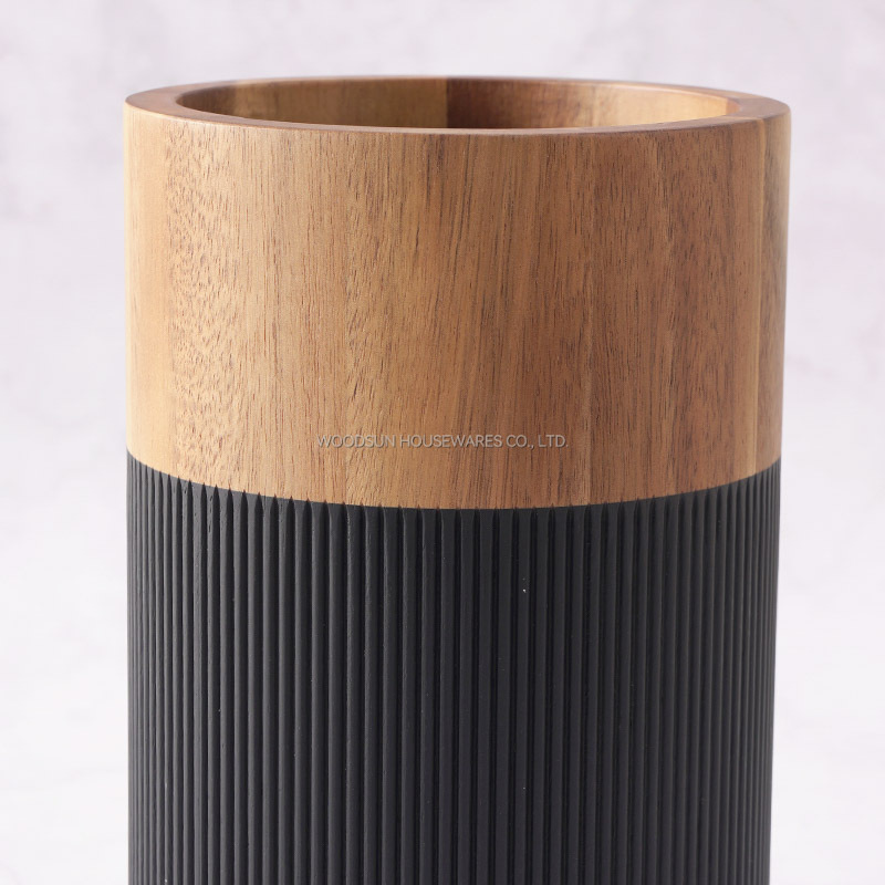 WoodSun Manufacturer Wholesale Acacia Wooden Block Knife Holder Round