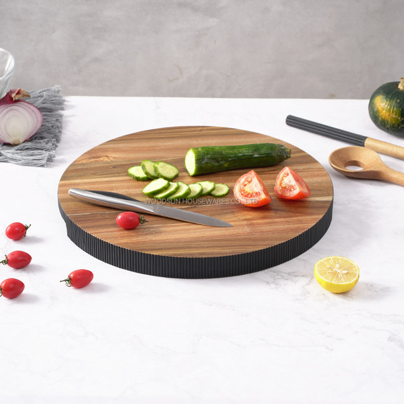 Woodsun Manufacturer Wood Round Cutting Board With Handle