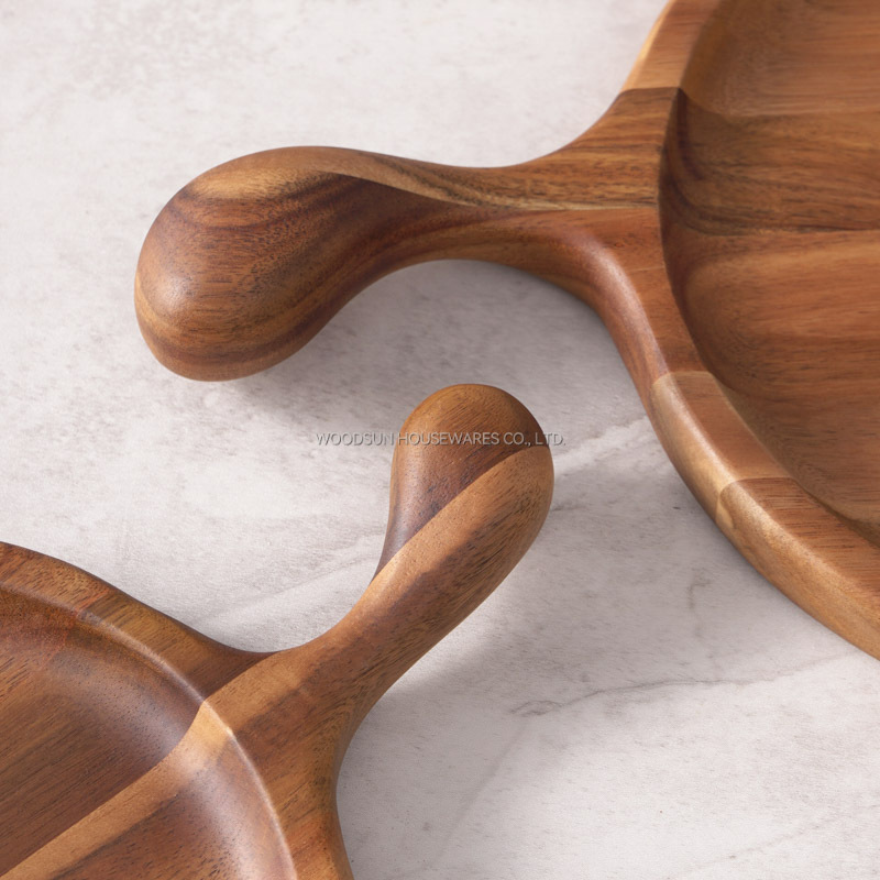 Woodsun Wooden Platters Party Appetizer Decor Large Acacia Wood Cheese Board Cake Food Safe Snack Plates