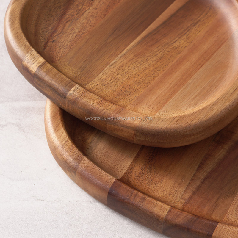 Woodsun Wooden Platters Party Appetizer Decor Large Acacia Wood Cheese Board Cake Food Safe Snack Plates