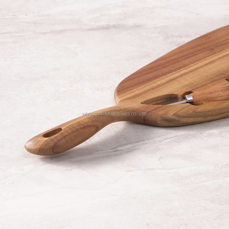 Woodsun Wooden Charcuterie Board With Knife Set Cutting Cheese Cheese Board