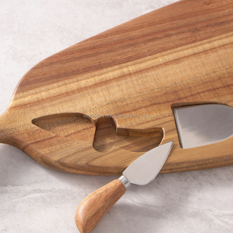 Woodsun Wooden Charcuterie Board With Knife Set Cutting Cheese Cheese Board