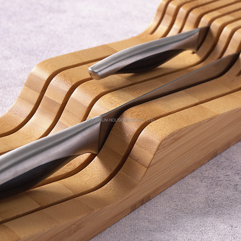 Woodsun Kitchen Bloque De Cuchillos De Bambu Bamboo Knife Block Knife Holder Strip